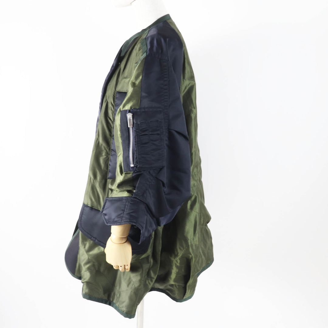 Excellent Sacai Jacket Quilted Jacket Khaki black Nylon Women 1 23-06477