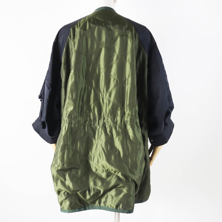Excellent Sacai Jacket Quilted Jacket Khaki black Nylon Women 1 23-06477