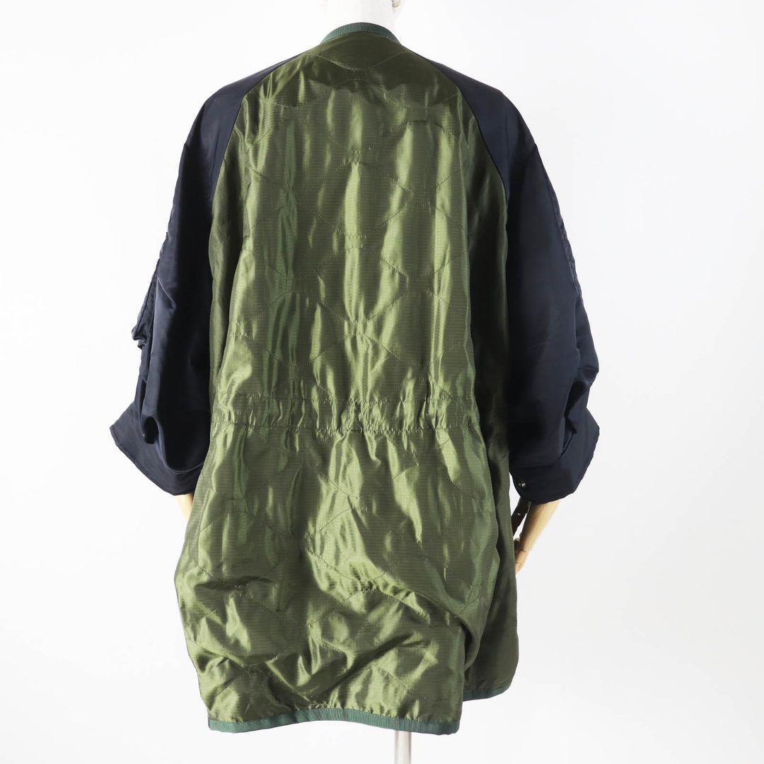 Excellent Sacai Jacket Quilted Jacket Khaki black Nylon Women 1 23-06477