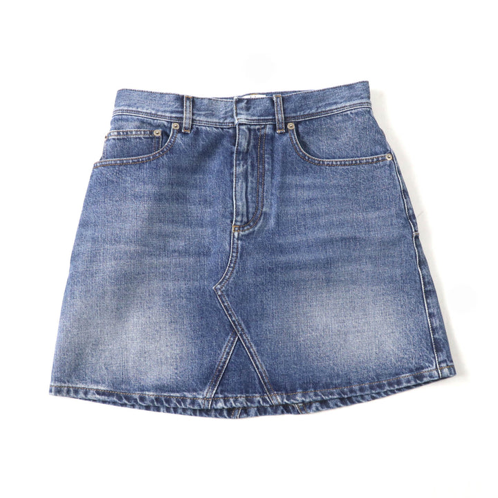 Great Christian Dior Mini skirt Denim with logo patch Indigo Women 40