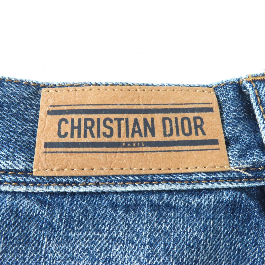 Great Christian Dior Mini skirt Denim with logo patch Indigo Women 40