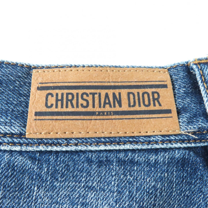Great Christian Dior Mini skirt Denim with logo patch Indigo Women 40