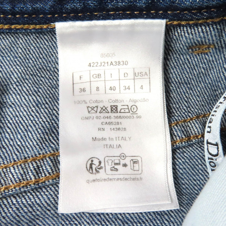 Great Christian Dior Mini skirt Denim with logo patch Indigo Women 40