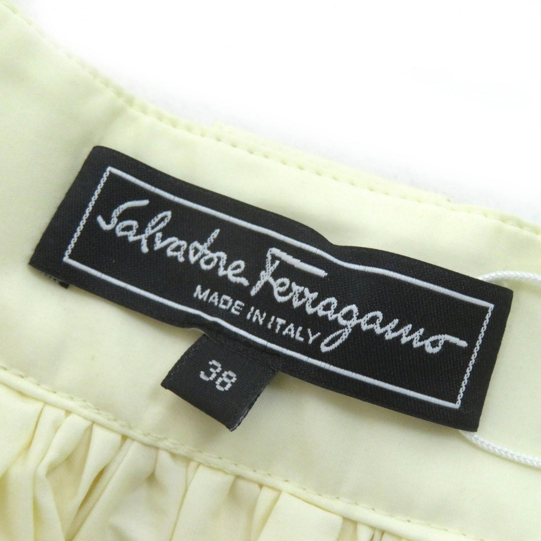 Pristine Salvatore Ferragamo flare skirt Dragonfly Butterfly Grass Cream Brown