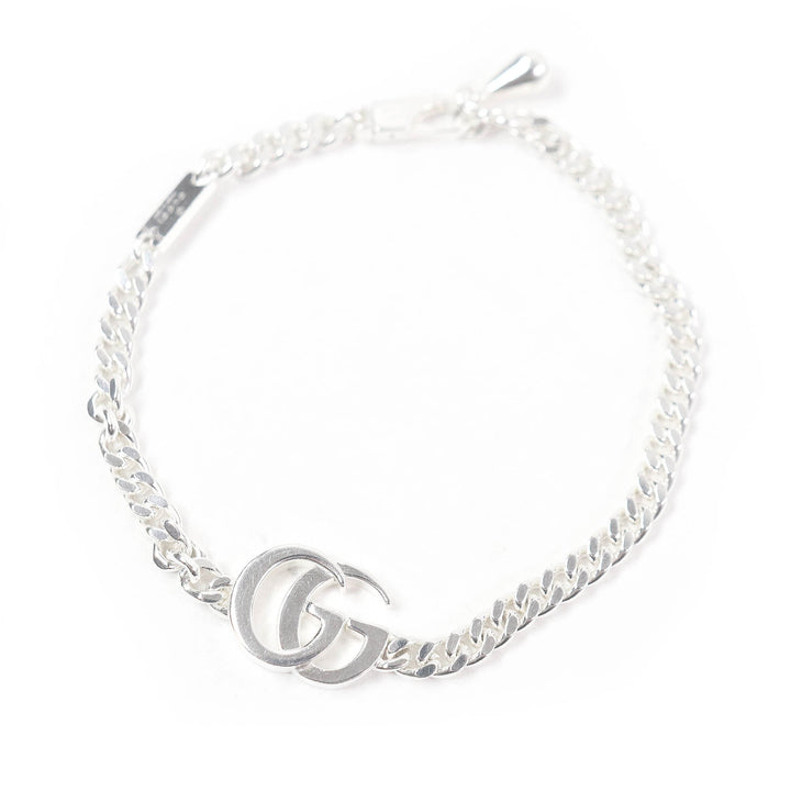 Great GUCCI bracelet Double G Chain Silver SV925 mens 18 814917