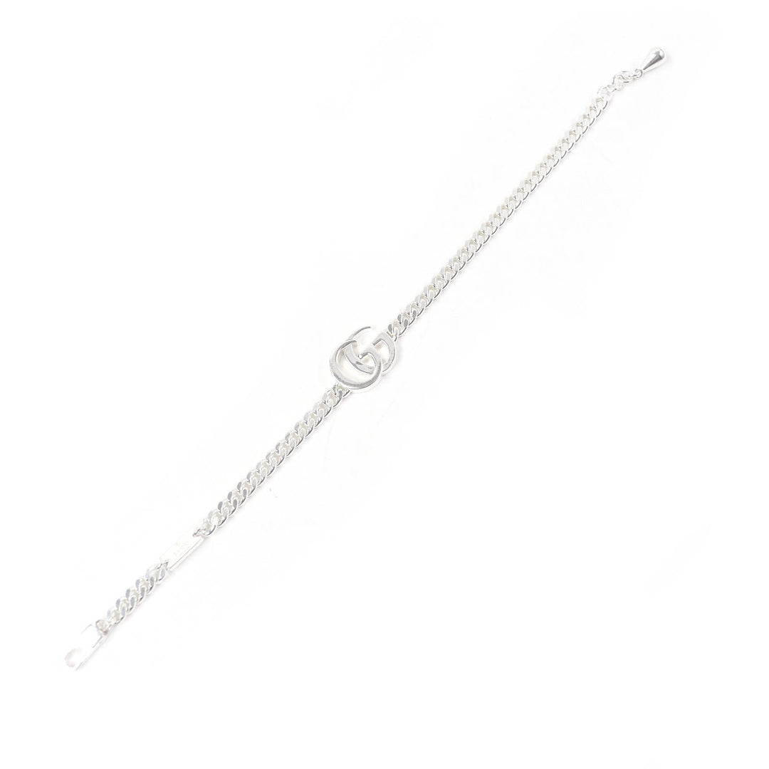 Great GUCCI bracelet Double G Chain Silver SV925 mens 18 814917