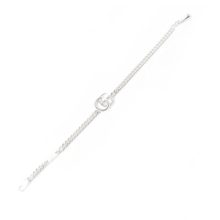 Great GUCCI bracelet Double G Chain Silver SV925 mens 18 814917