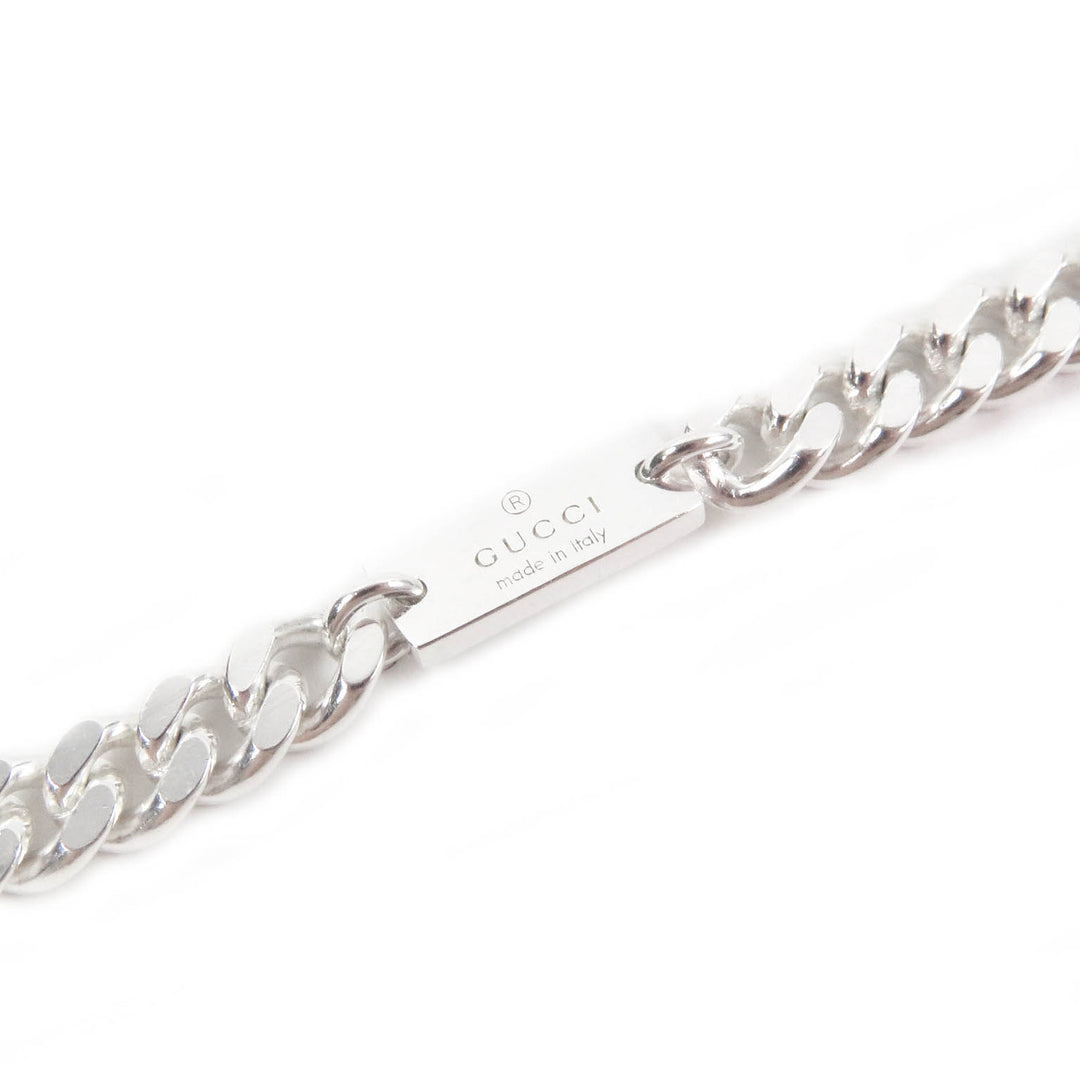 Great GUCCI bracelet Double G Chain Silver SV925 mens 18 814917