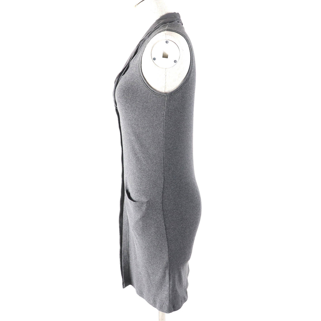 Great Brunello Cucinelli Best Silk tulle color switching design sleeveless T-shirt long vest gray cotton Women S