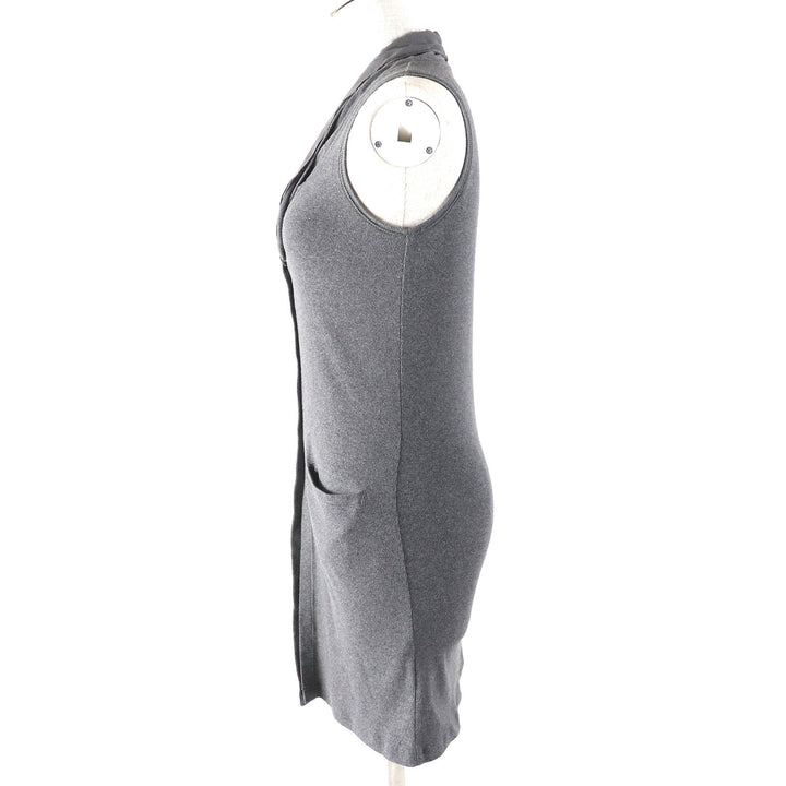 Great Brunello Cucinelli Best Silk tulle color switching design sleeveless T-shirt long vest gray cotton Women S