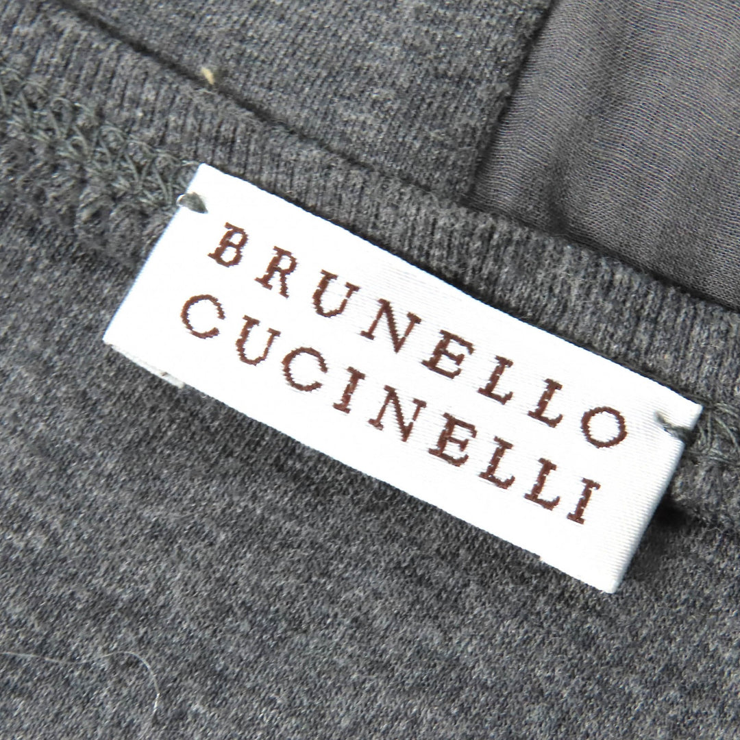 Great Brunello Cucinelli Best Silk tulle color switching design sleeveless T-shirt long vest gray cotton Women S