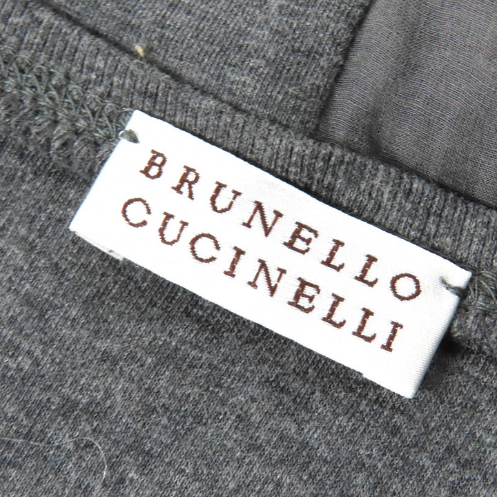 Great Brunello Cucinelli Best Silk tulle color switching design sleeveless T-shirt long vest gray cotton Women S
