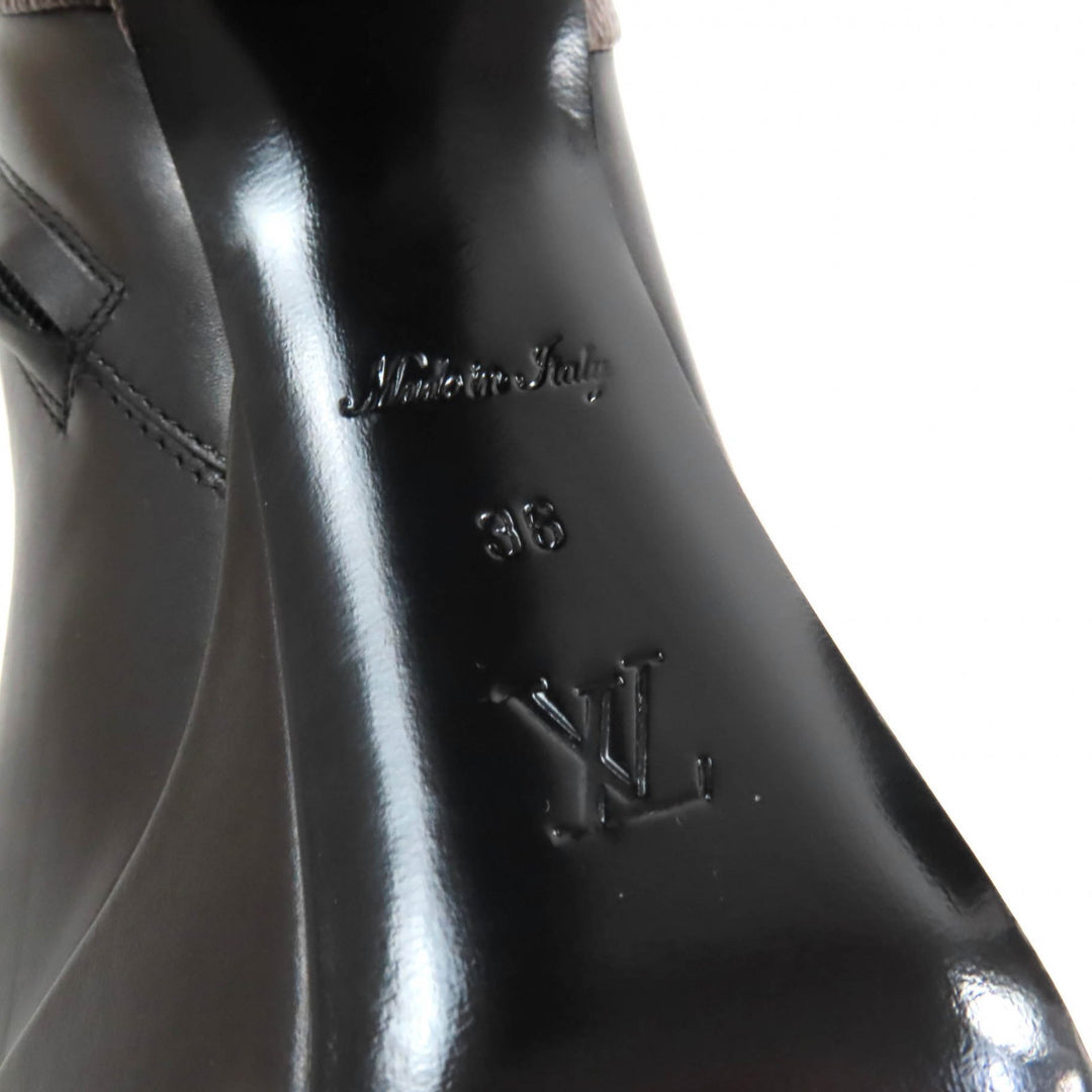 Excellent LOUIS VUITTON Ankle boots black leather Women 36