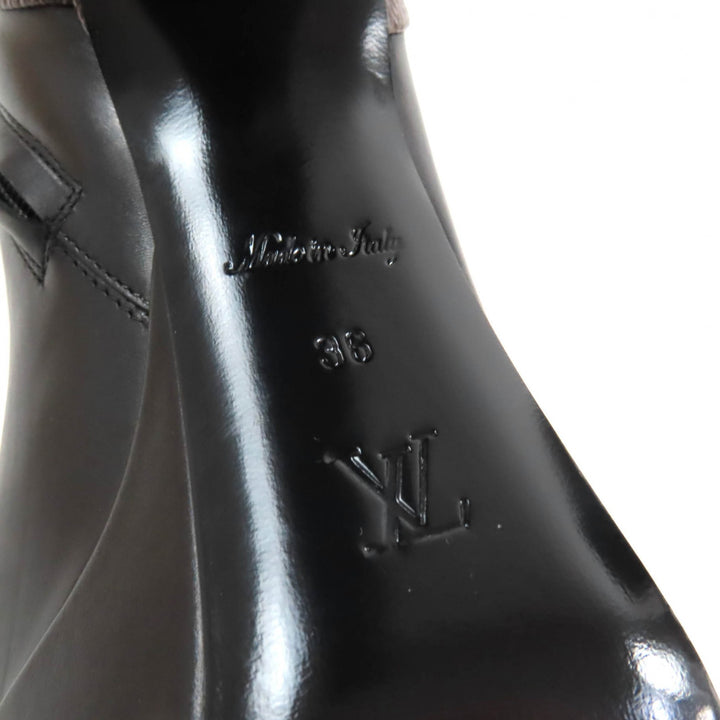 Excellent LOUIS VUITTON Ankle boots black leather Women 36