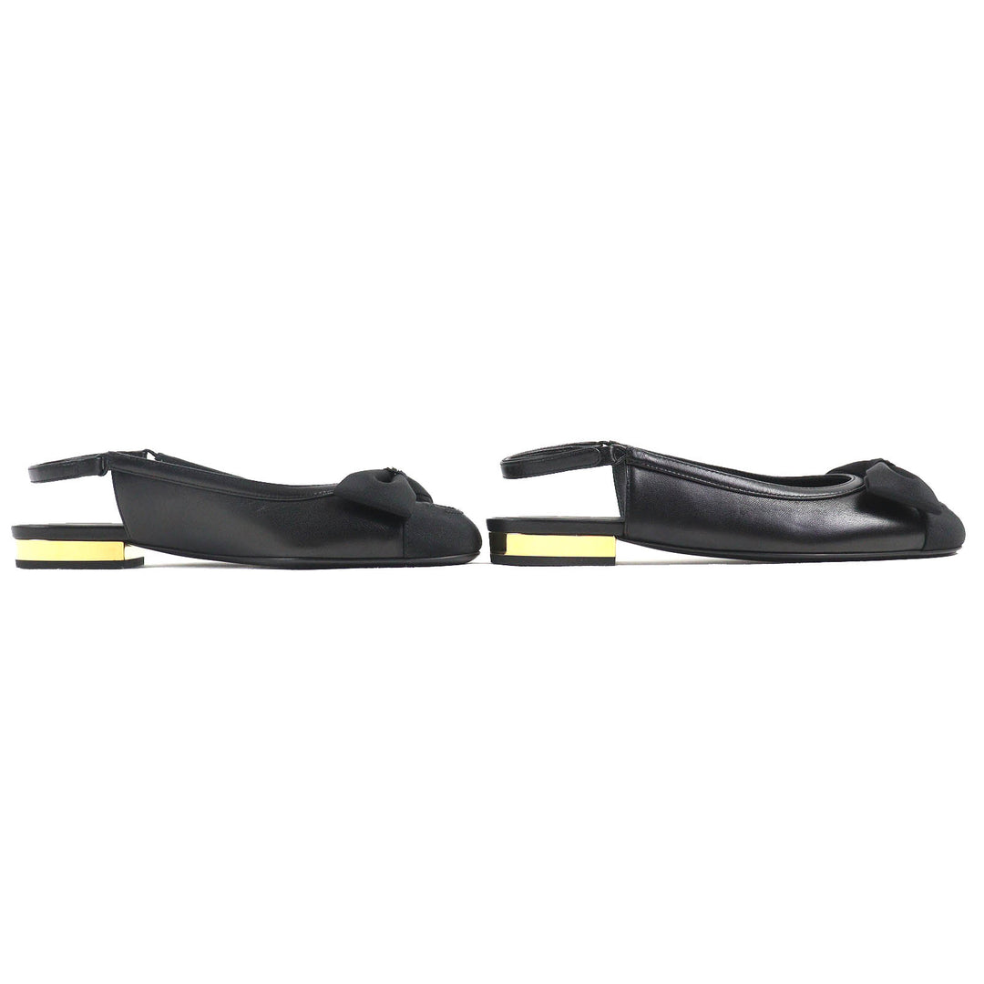 Pristine CHANEL pumps COCO Mark ribbon black Lamb leather Women 35.5 G45689