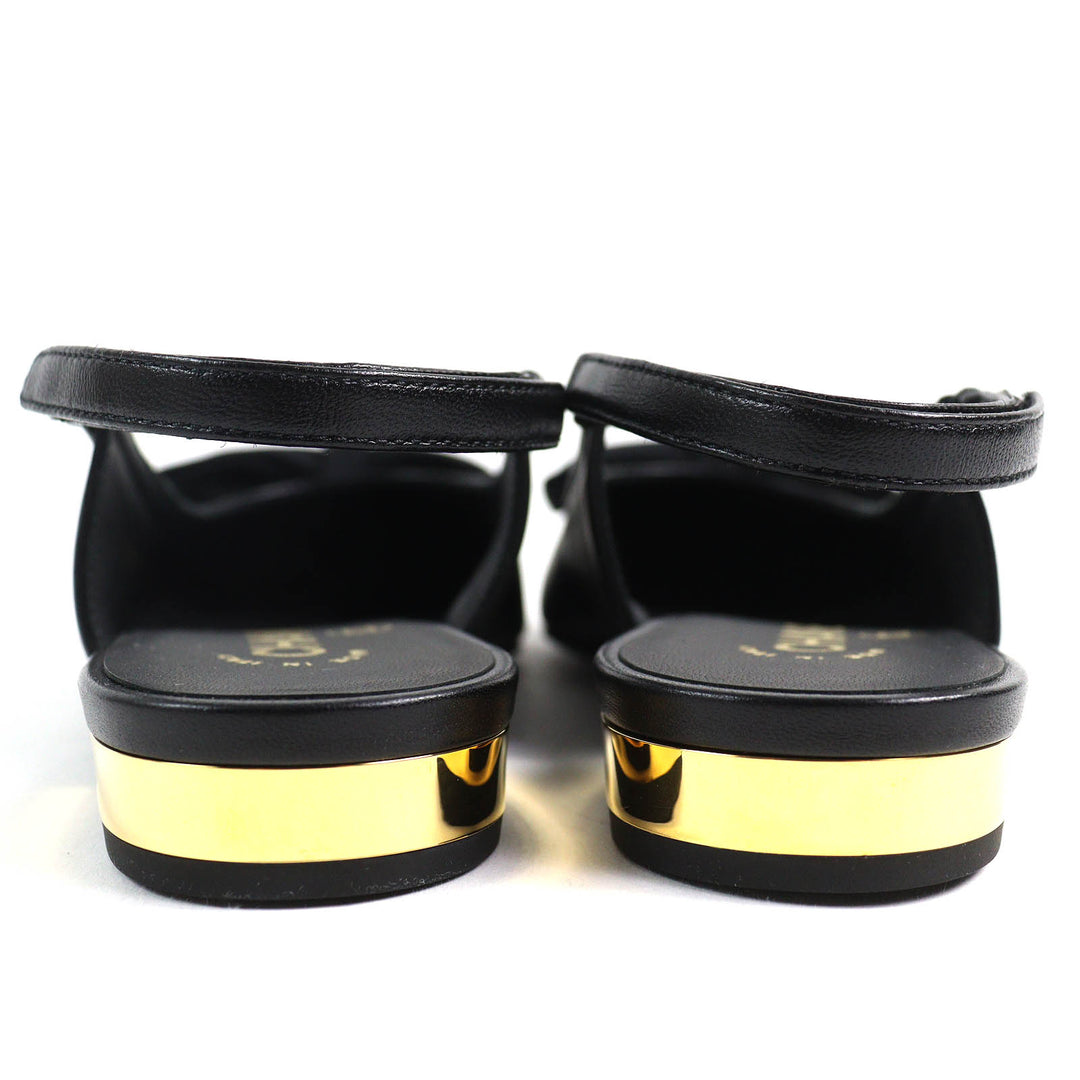 Pristine CHANEL pumps COCO Mark ribbon black Lamb leather Women 35.5 G45689