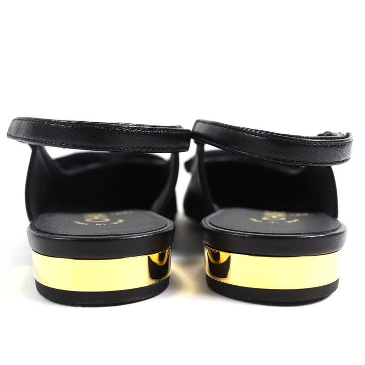 Pristine CHANEL pumps COCO Mark ribbon black Lamb leather Women 35.5 G45689
