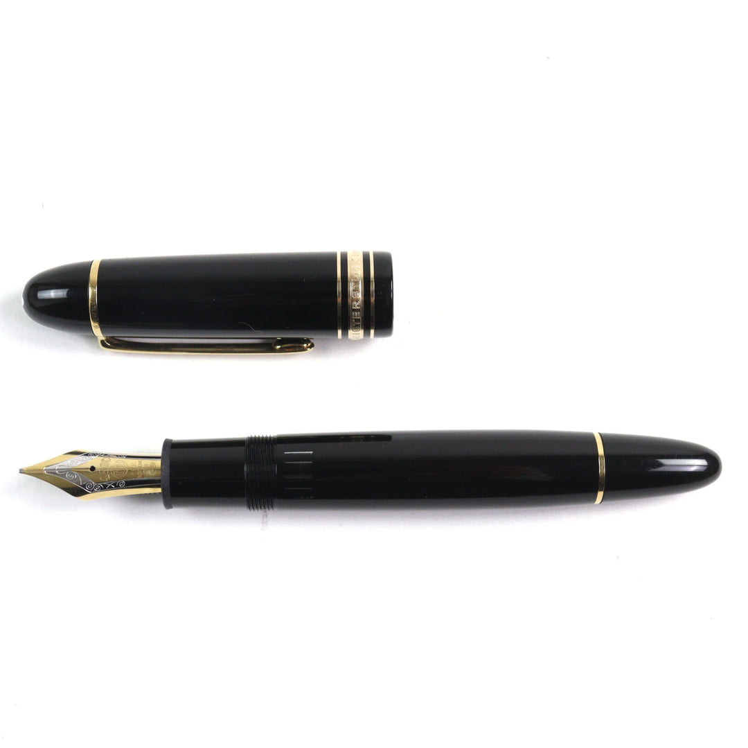 Great MONTBLANC fountain pen Meisterstuck 149 White Star logo engraved 18K mens
