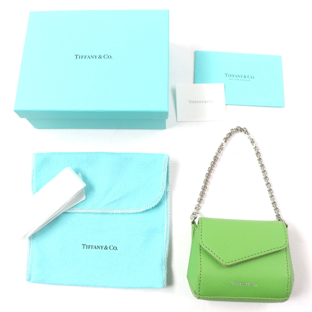 Excellent TIFFANY&Co. charm T Nano Bag Peridot Logo printed Chain green leather