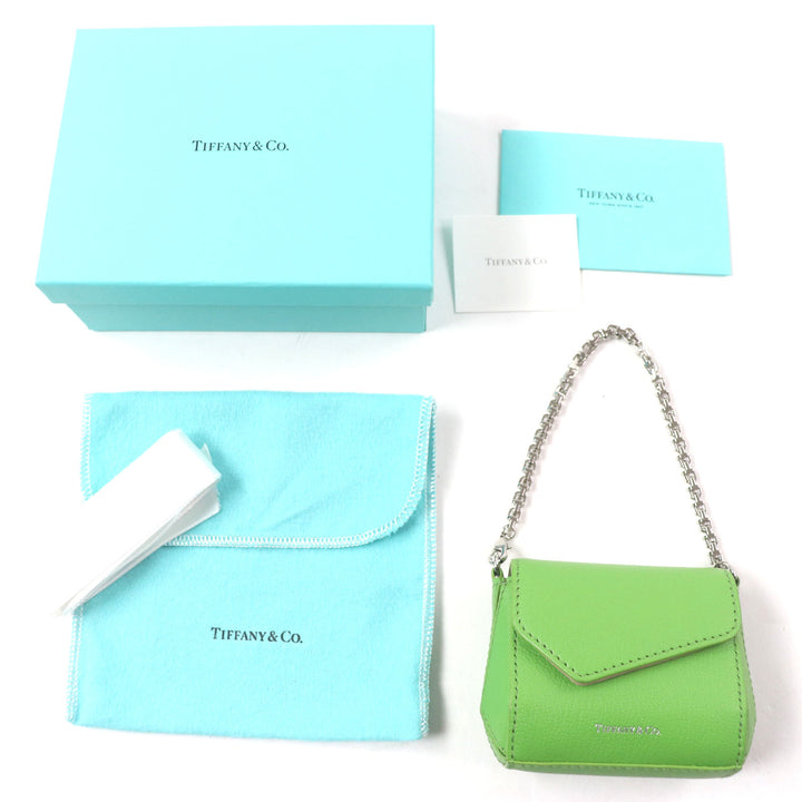 Excellent TIFFANY&Co. charm T Nano Bag Peridot Logo printed Chain green leather