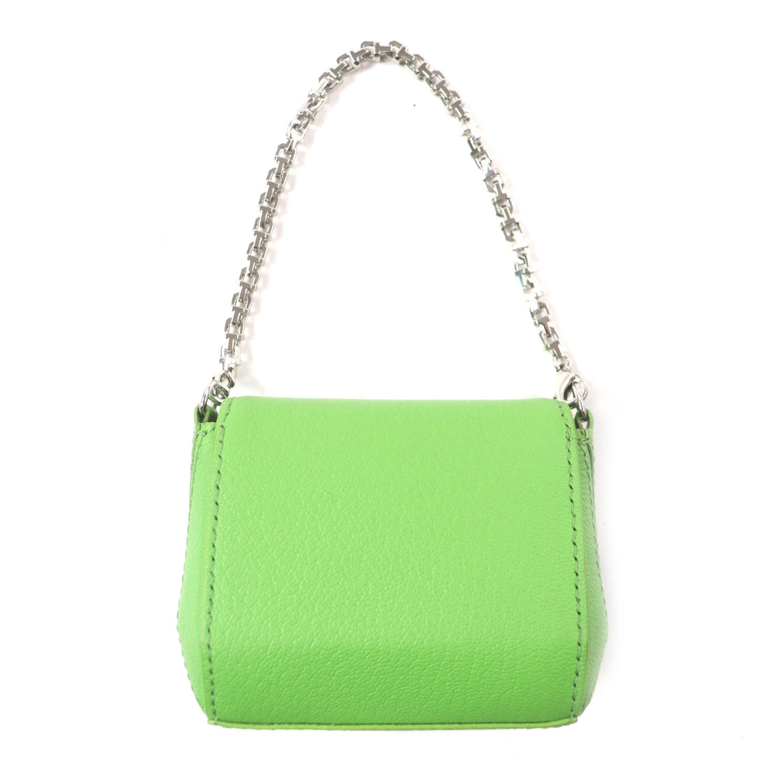 Excellent TIFFANY&Co. charm T Nano Bag Peridot Logo printed Chain green leather