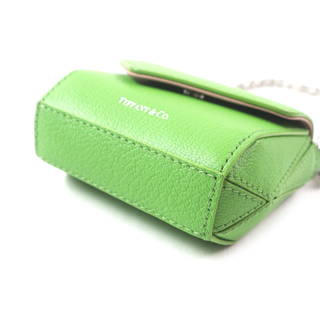 Excellent TIFFANY&Co. charm T Nano Bag Peridot Logo printed Chain green leather