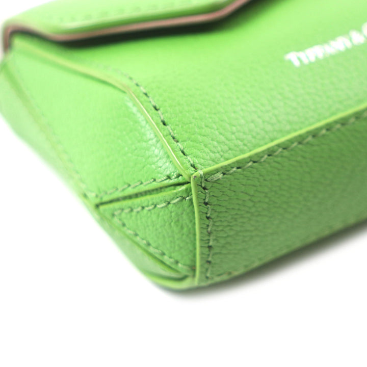 Excellent TIFFANY&Co. charm T Nano Bag Peridot Logo printed Chain green leather