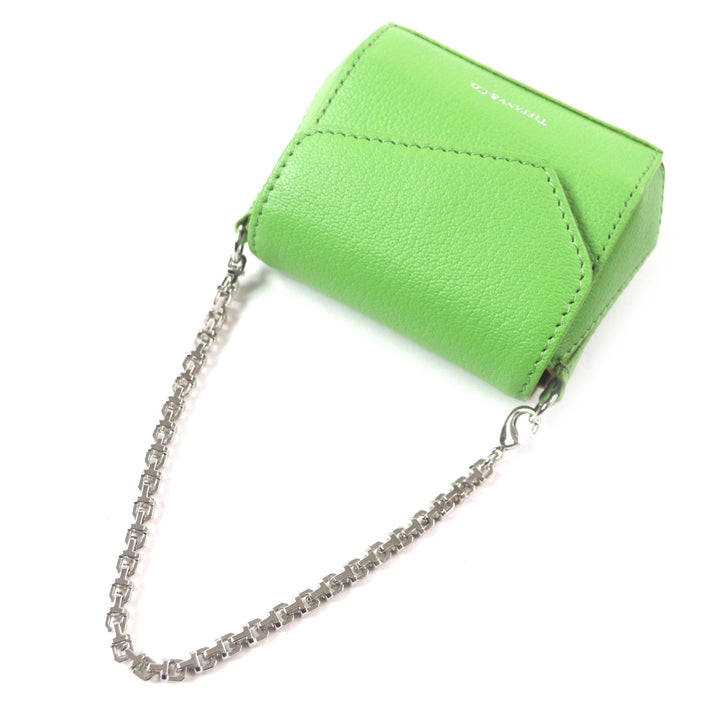 Excellent TIFFANY&Co. charm T Nano Bag Peridot Logo printed Chain green leather