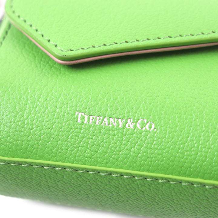 Excellent TIFFANY&Co. charm T Nano Bag Peridot Logo printed Chain green leather