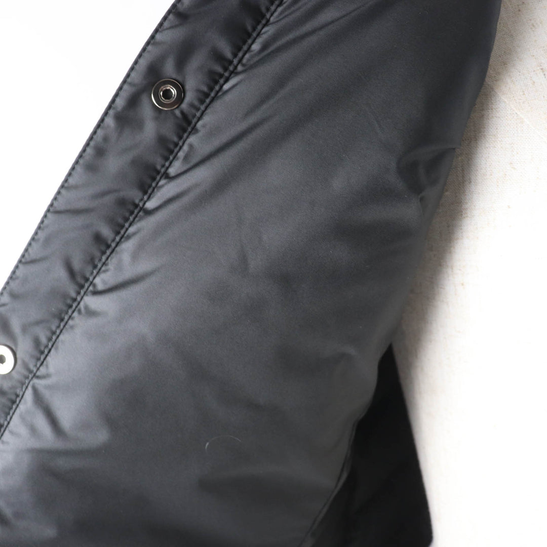 Pristine HERMES Down jacket Quilted overshirt black polyester Women 36 3H0185DA