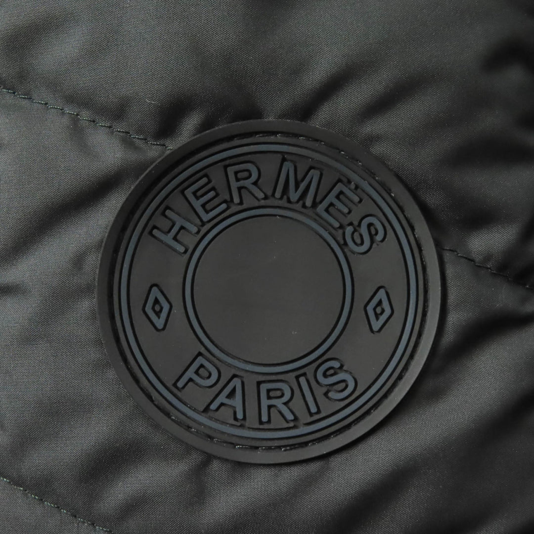 Pristine HERMES Down jacket Quilted overshirt black polyester Women 36 3H0185DA