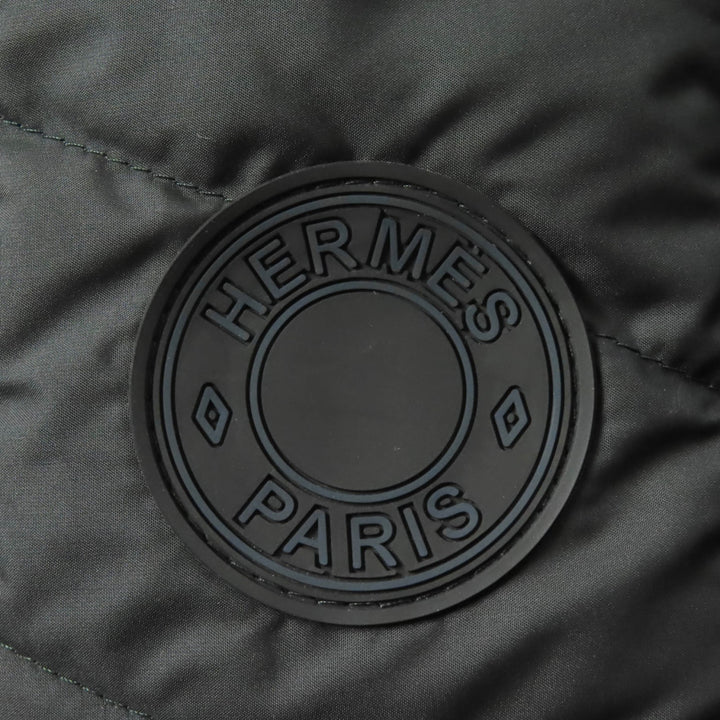 Pristine HERMES Down jacket Quilted overshirt black polyester Women 36 3H0185DA