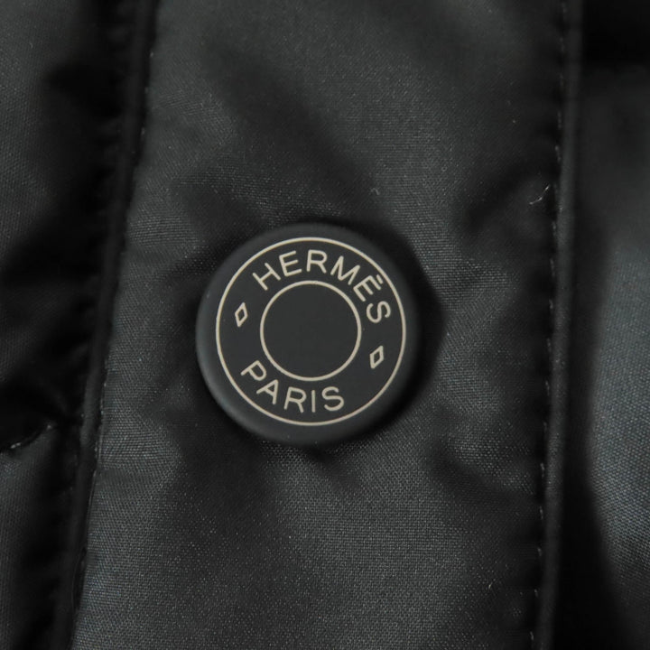 Pristine HERMES Down jacket Quilted overshirt black polyester Women 36 3H0185DA