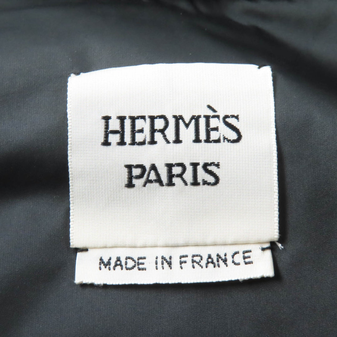 Pristine HERMES Down jacket Quilted overshirt black polyester Women 36 3H0185DA