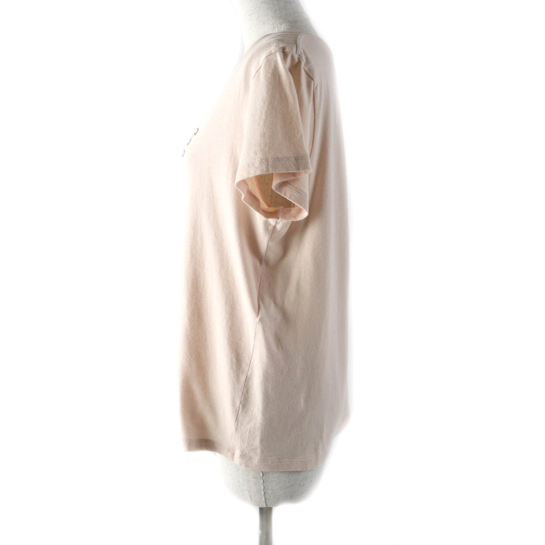 Great CELINE Short sleeve T-shirt Anchor logo crew neck pink beige Women L