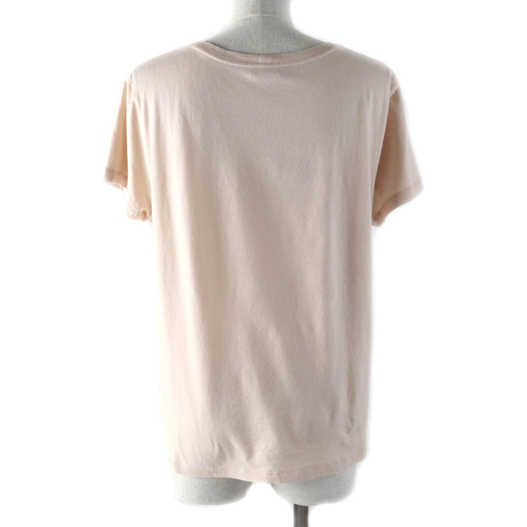 Great CELINE Short sleeve T-shirt Anchor logo crew neck pink beige Women L