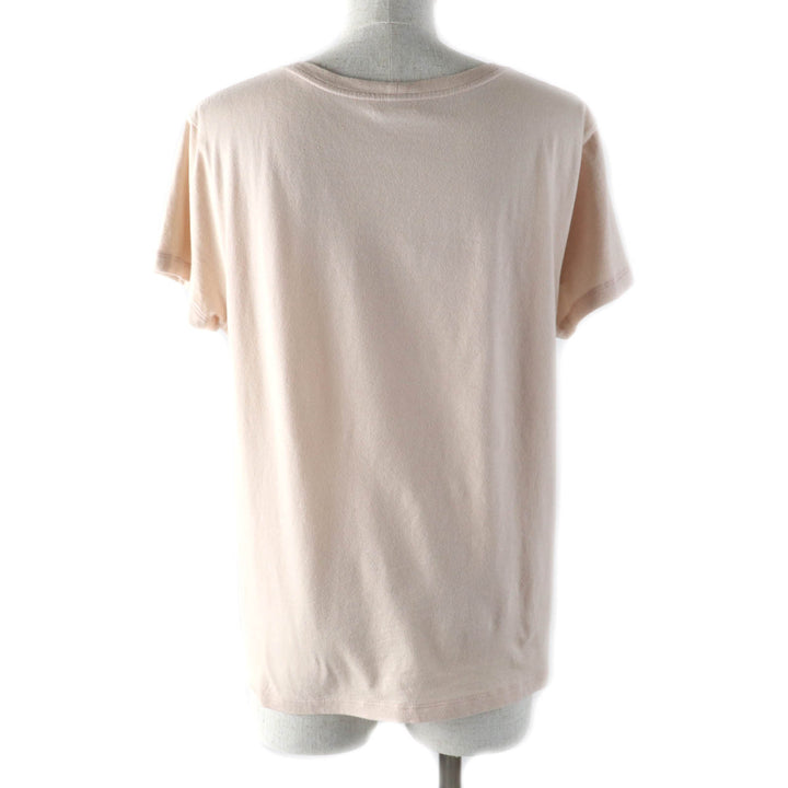 Great CELINE Short sleeve T-shirt Anchor logo crew neck pink beige Women L