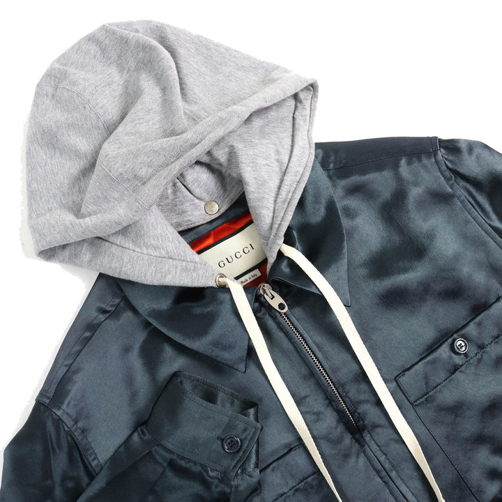 Great GUCCI Jacket WORLD WIDE hooded padded zip-up shirt 44 604112