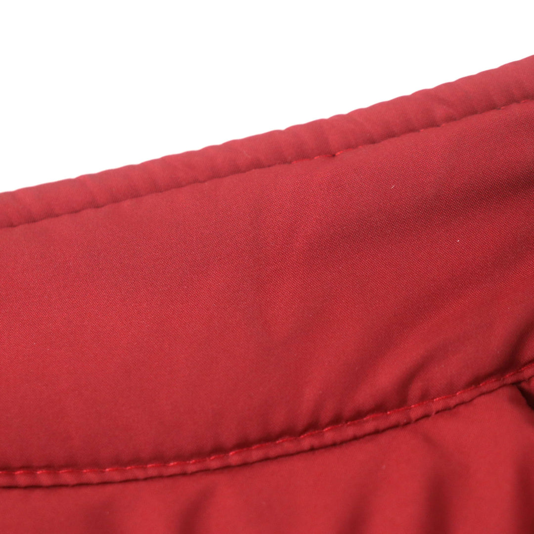 Excellent Dunhill Jacket Leather trim Logo buttons Quilted Padded Red polyester mens L
