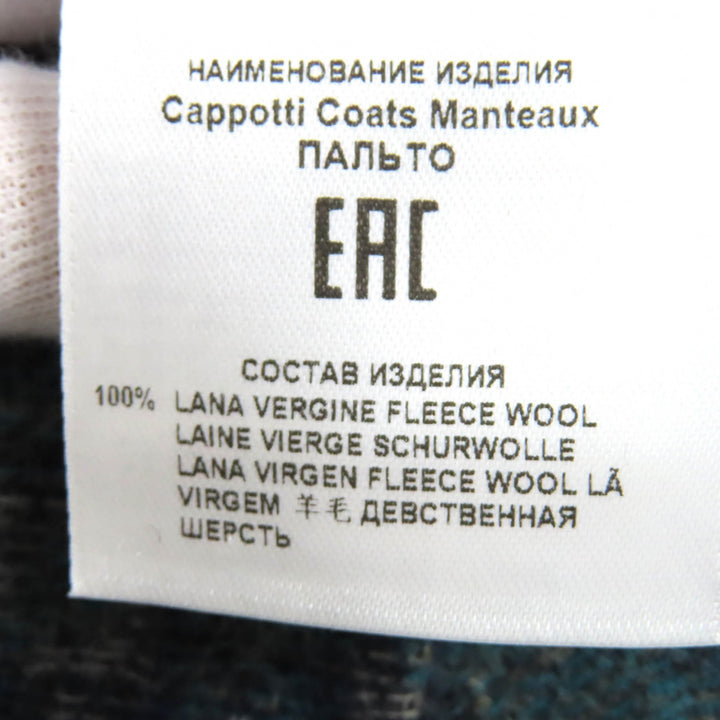 Great ETRO Chester coat Logo button, solid color, all-over pattern design, reversible, single Navy wool mens 50