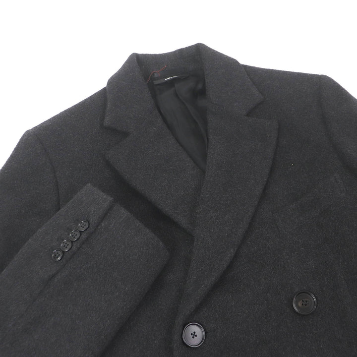 Excellent HERMES Chester coat Double breasted Dark gray cashmere mens 46