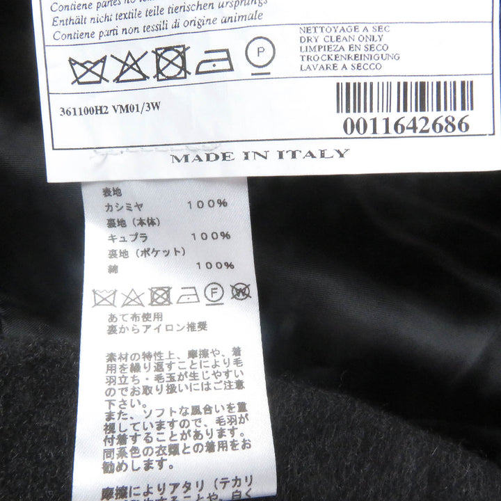 Excellent HERMES Chester coat Double breasted Dark gray cashmere mens 46