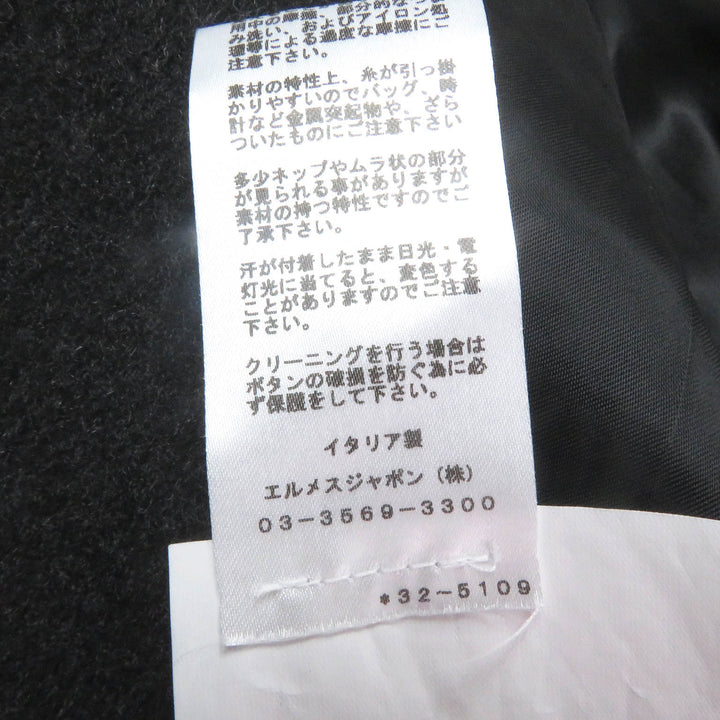 Excellent HERMES Chester coat Double breasted Dark gray cashmere mens 46