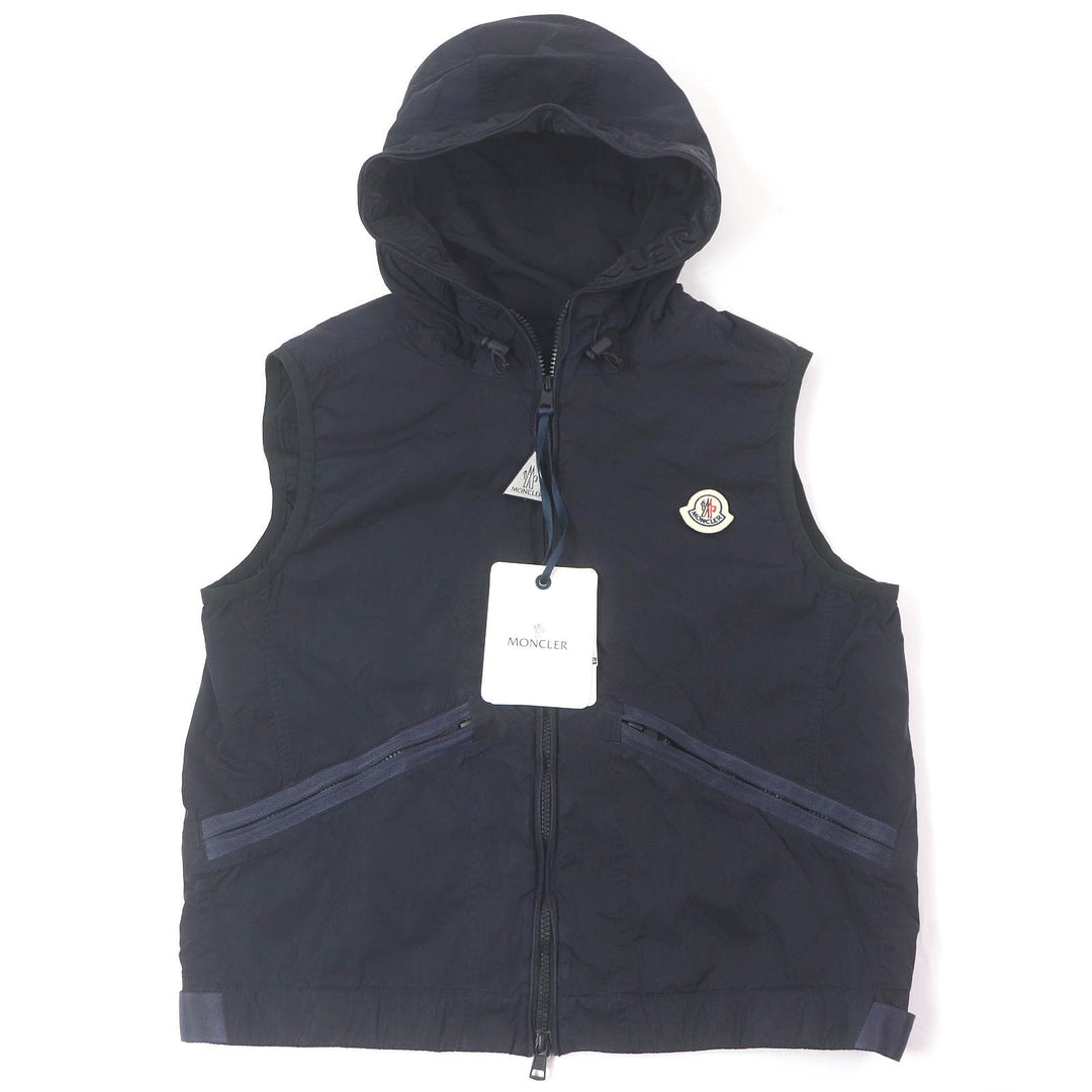 Pristine MONCLER Best TOUQUES GIUBBOTTO Logo embroidered WZIP nylon Navy Nylon