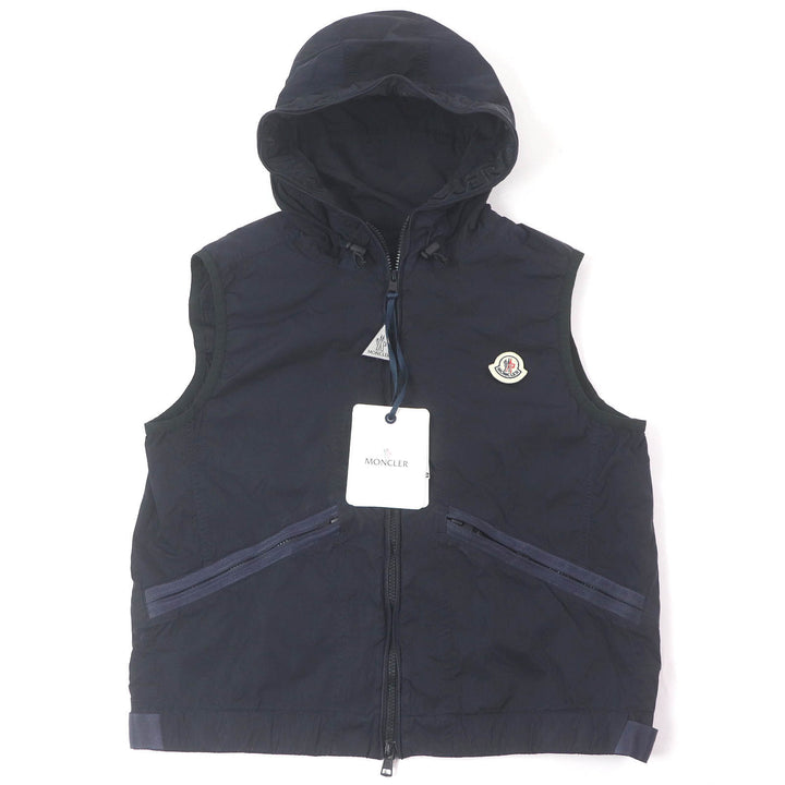 Pristine MONCLER Best TOUQUES GIUBBOTTO Logo embroidered WZIP nylon Navy Nylon