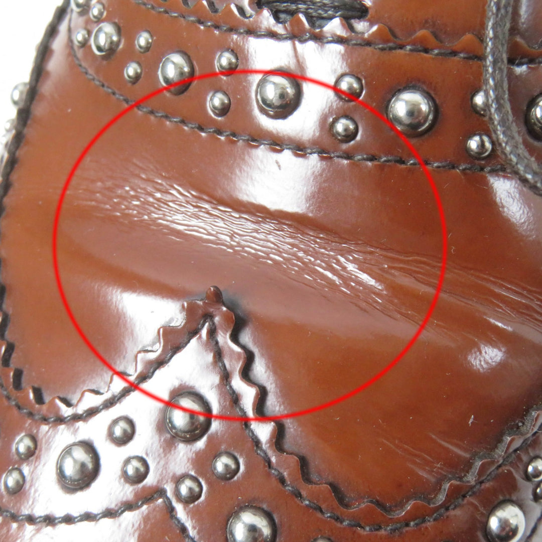 Great CHURCH'S Leather shoes Burwood Met Studs Wingtip Brown leather Women 36.5