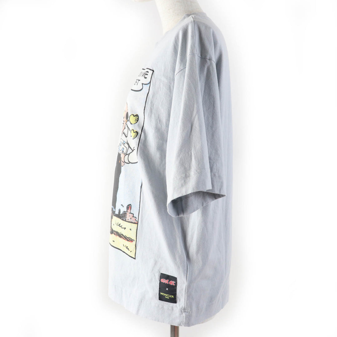 Great MONCLER GENIUS 2 Short sleeve T-shirt OLIVE OYL Light gray cotton Women M