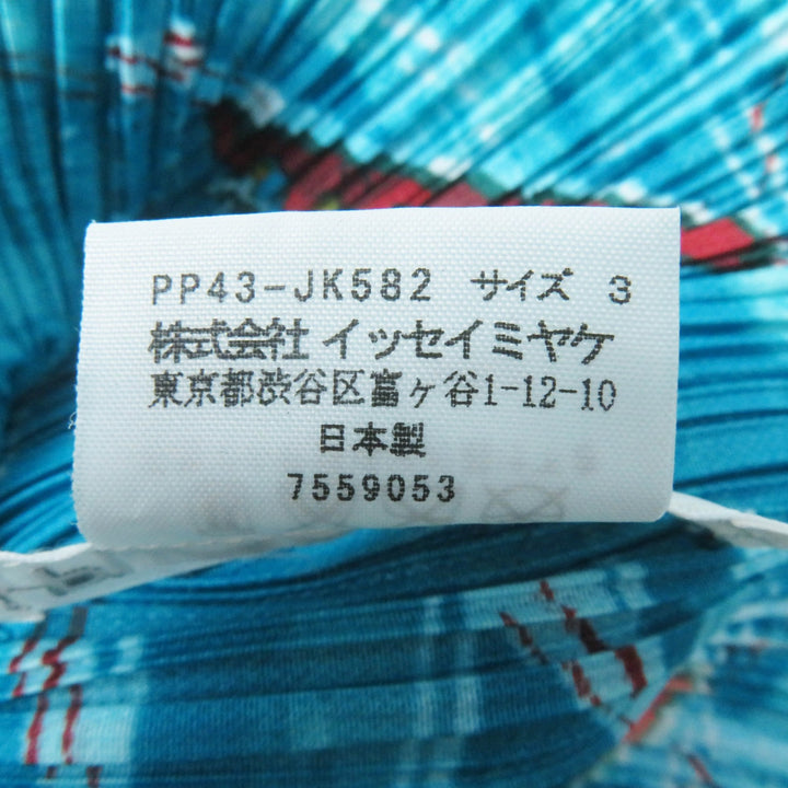 Excellent PLEATS PLEASE Short sleeve shirt Roller Coaster Print Light blue Women