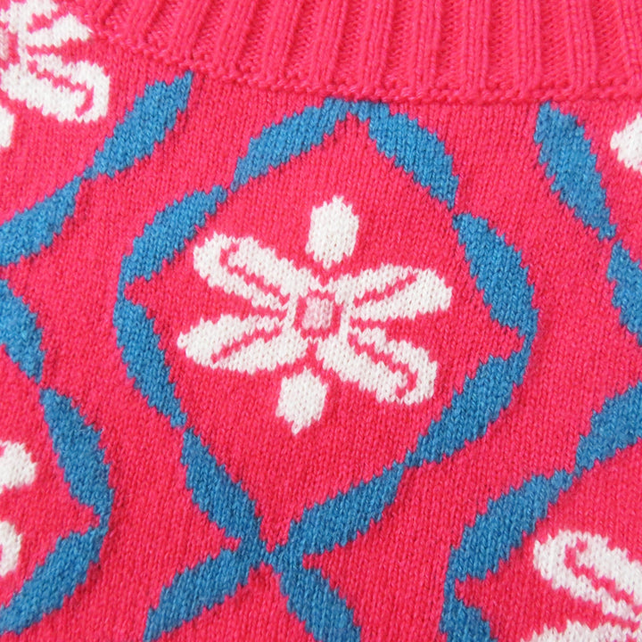 Excellent CHANEL one piece Sleeveless long knit Pink cashmere Women 38 P55807