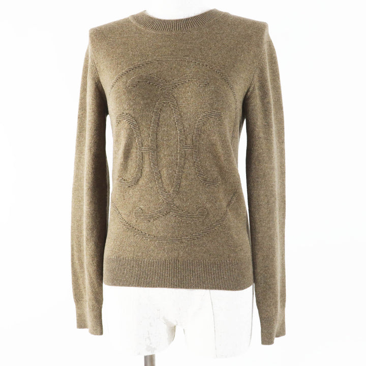 Great HERMES knit H lift Brown cashmere Women 34 2H2631D1